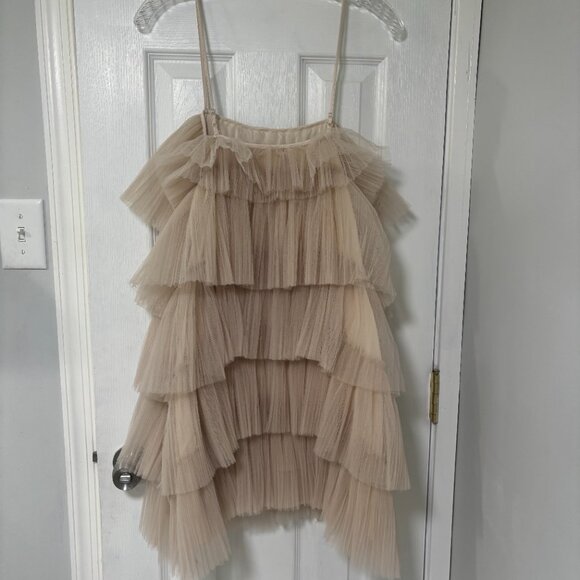 Anthropologie Maeve Strappy Tiered Tulle Mini Dress Medium - Picture 8 of 11